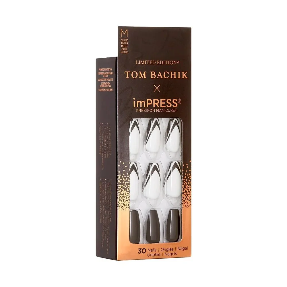 KISS ImPRESS Tom Bachik  Medium Length Nails / Tuxedo Nights